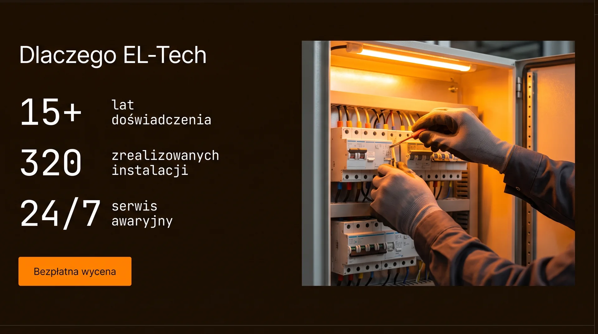 EL-Tech — sekcja zaufania ze statystykami realizacji
