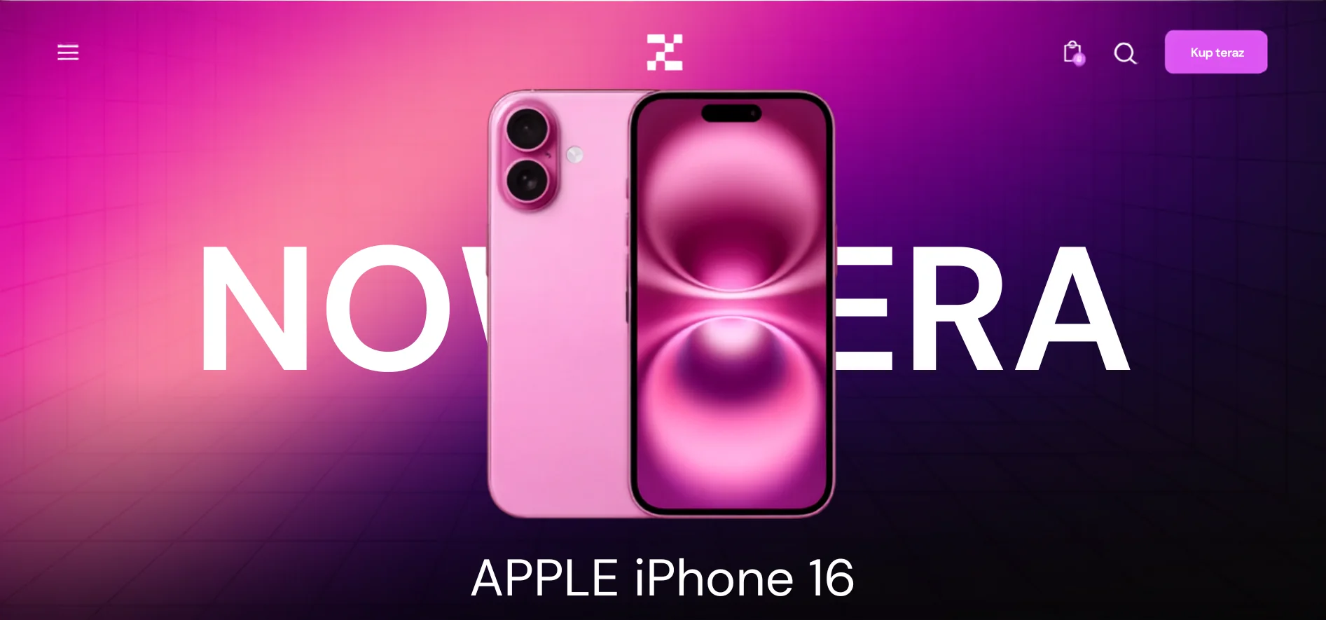InovaStore — kampania Nowa Era, iPhone 16 w wersji różowej