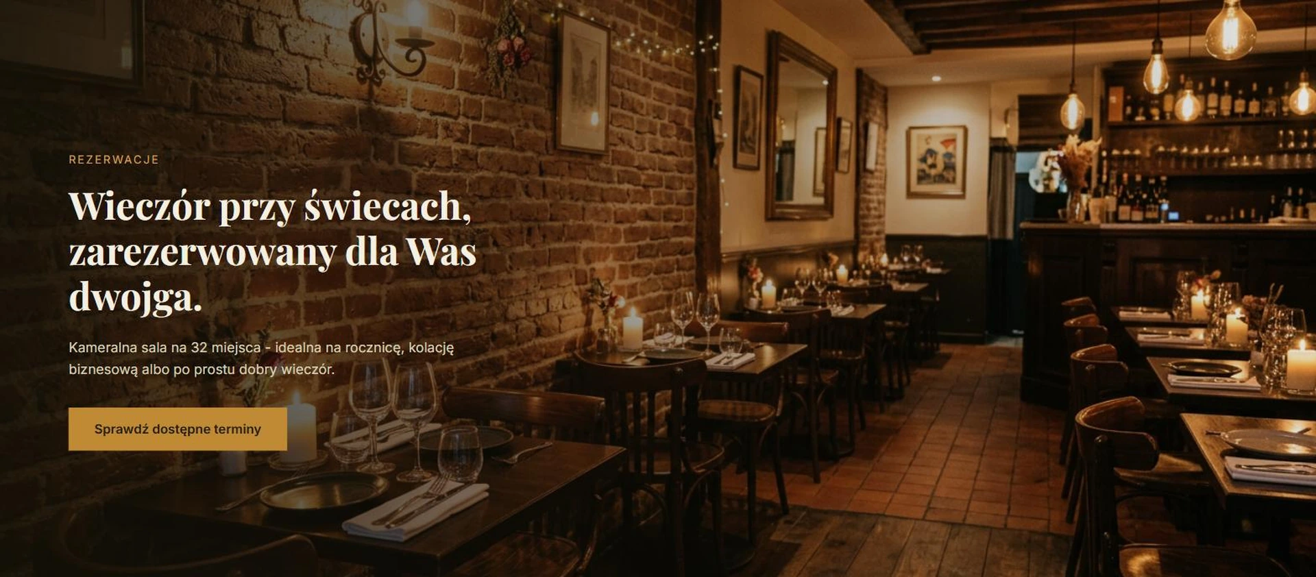 Prowansja - kameralne wnętrze restauracji z sekcją rezerwacji stolika