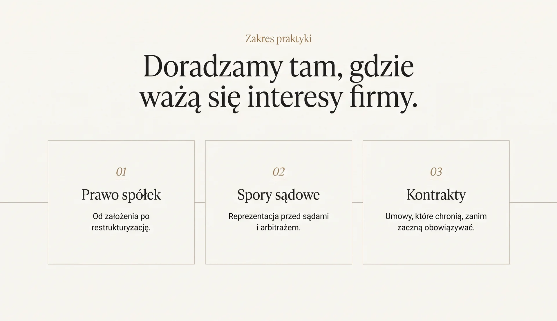 Sikorska & Wspólnicy — sekcja zakresu praktyki: prawo spółek, spory sądowe, kontrakty