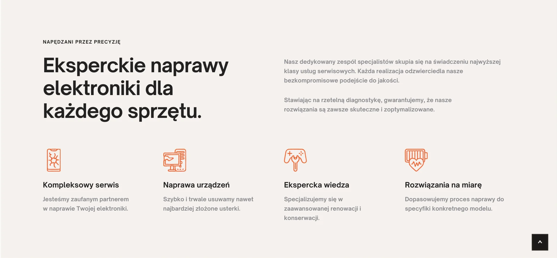 Tasker — sekcja eksperckich napraw z czterema atutami serwisu
